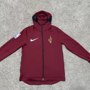 Cleveland Cavaliers Jacket Mens Large Red Nike Hoodie Therma Flex Full Zip NBA